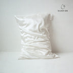 Silver Ion Infused Organic Silk Pillowcase in White