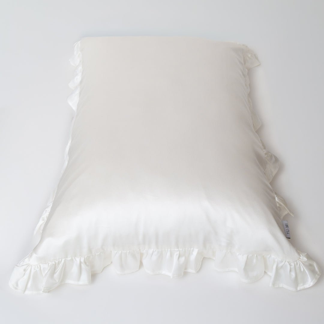 Organic Silk Pillowcase in Frill Tie - Yumi Silk