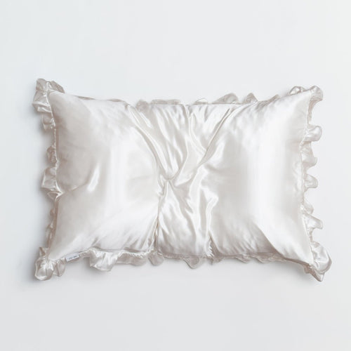 Organic Silk Pillowcase in Frill Tie - Yumi Silk