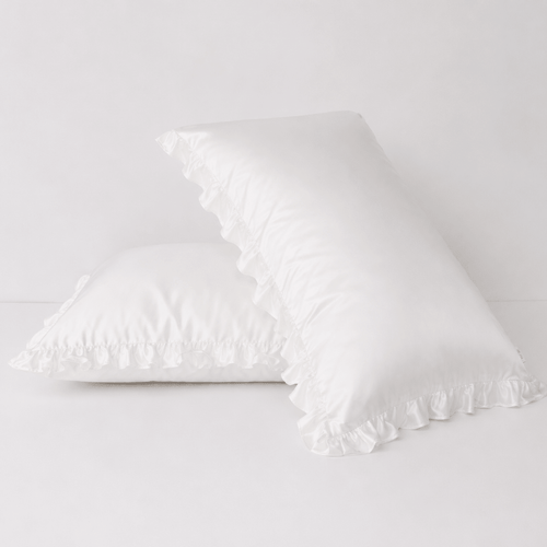 Organic Silk Pillowcase in Frill Tie - Yumi Silk