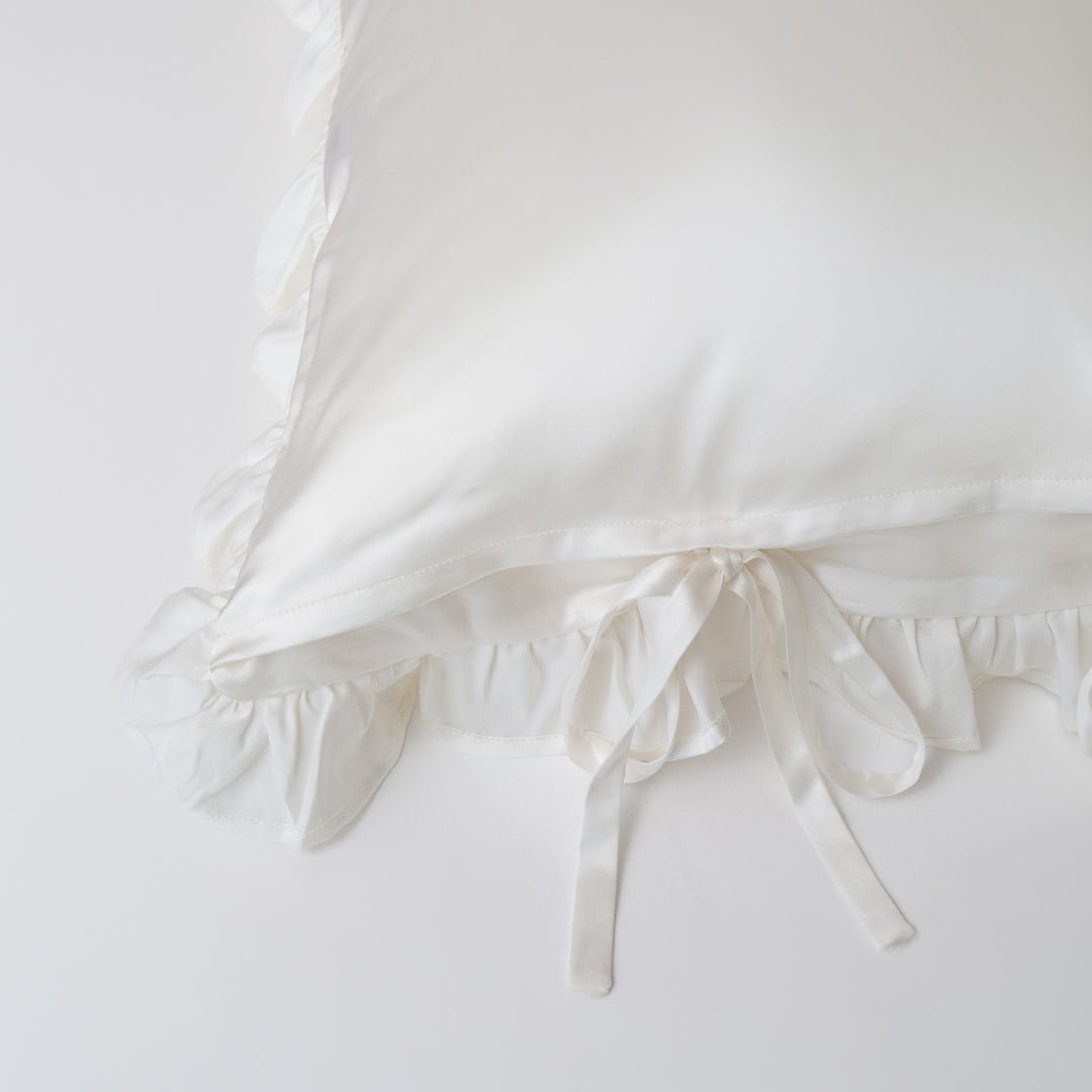 Organic Silk Pillowcase in Frill Tie - Yumi Silk