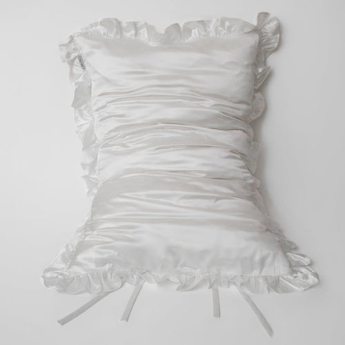 Organic Silk Pillowcase in Frill Tie - Yumi Silk