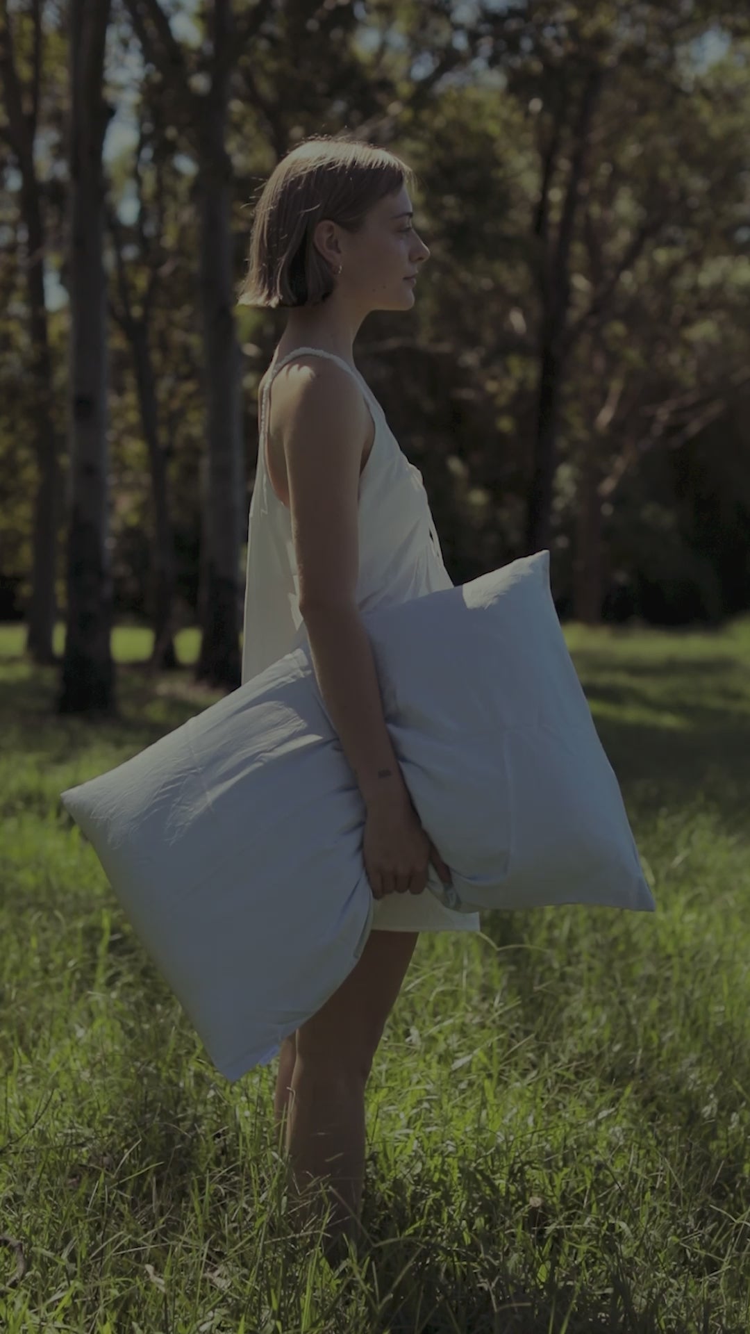 Organic Silk Pillowcase in Blue Haze